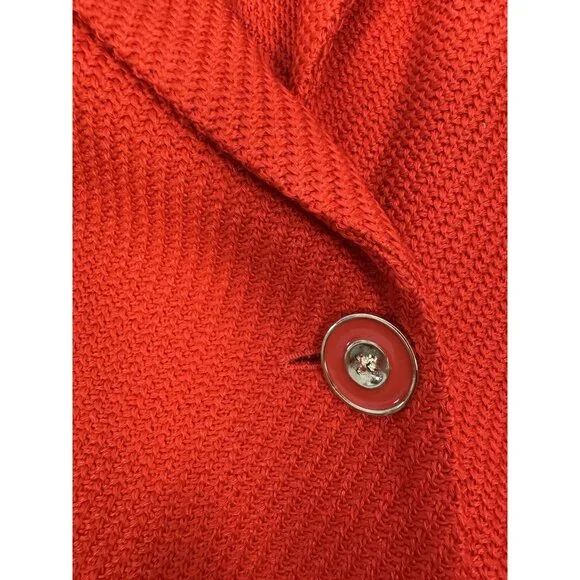 NEW St. John Red Wool Knit Jacket Blazer One Button Womens 10 MSRP $1695